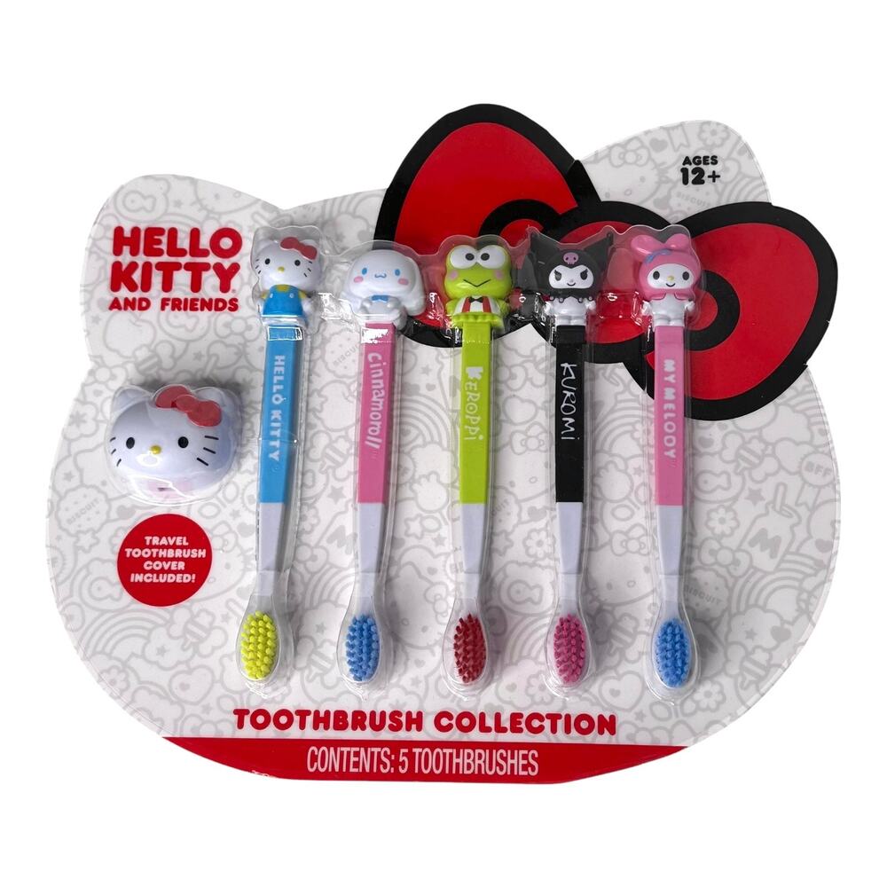 Sanrio Hello Kitty Toothbrush Set 6 Friends Kuromi Cinnamoroll Keroppi MyMelody